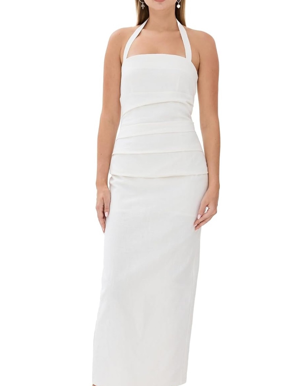 Lioness White Halter Midi Dress